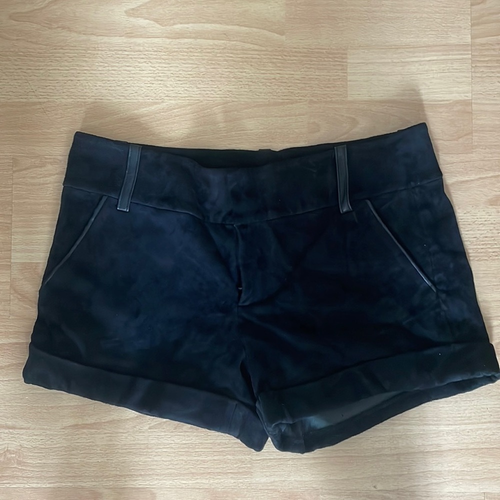 Alice and Olivia suede and leather shorts